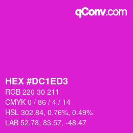 颜色代码: HEX #DC1ED3 | qconv.com