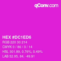 颜色代码: HEX #DC1ED6 | qconv.com