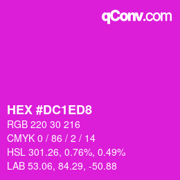 颜色代码: HEX #DC1ED8 | qconv.com
