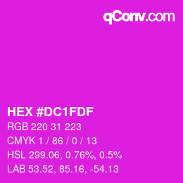 Color code: HEX #DC1FDF | qconv.com