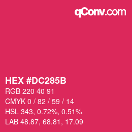 Color code: HEX #DC285B | qconv.com