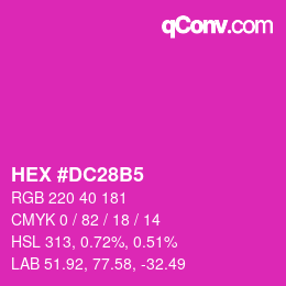 颜色代码: HEX #DC28B5 | qconv.com