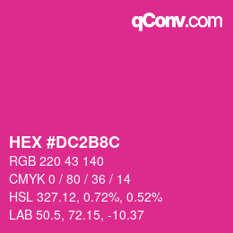 Color code: HEX #DC2B8C | qconv.com