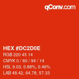 Color code: HEX #DC2D0E | qconv.com