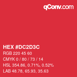 Color code: HEX #DC2D3C | qconv.com