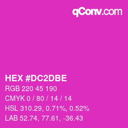 カラーコード: HEX #DC2DBE | qconv.com