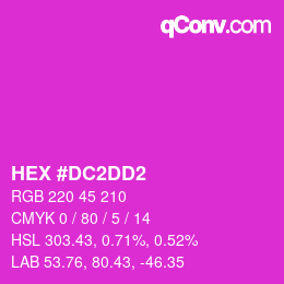 颜色代码: HEX #DC2DD2 | qconv.com