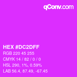 Color code: HEX #DC2DFF | qconv.com