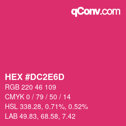 颜色代码: HEX #DC2E6D | qconv.com
