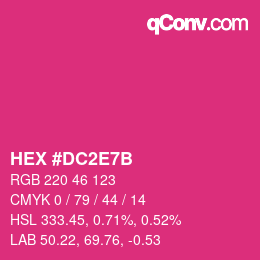 颜色代码: HEX #DC2E7B | qconv.com