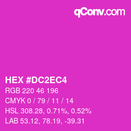 颜色代码: HEX #DC2EC4 | qconv.com