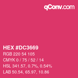カラーコード: HEX #DC3669 | qconv.com