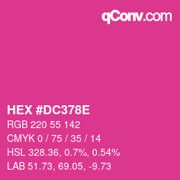 カラーコード: HEX #DC378E | qconv.com