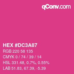 カラーコード: HEX #DC3A87 | qconv.com