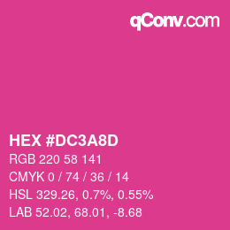 Color code: HEX #DC3A8D | qconv.com