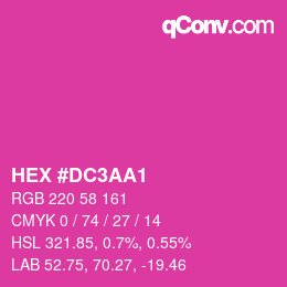 カラーコード: HEX #DC3AA1 | qconv.com