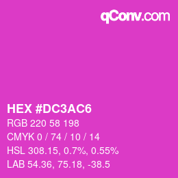 Color code: HEX #DC3AC6 | qconv.com