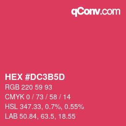 カラーコード: HEX #DC3B5D | qconv.com