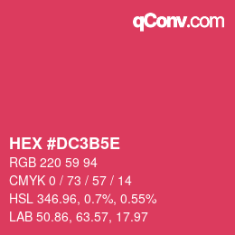 カラーコード: HEX #DC3B5E | qconv.com