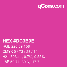 Color code: HEX #DC3B9E | qconv.com