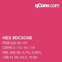 Color code: HEX #DC3C6B | qconv.com