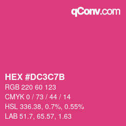 颜色代码: HEX #DC3C7B | qconv.com