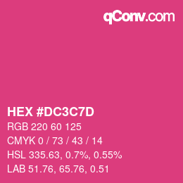 颜色代码: HEX #DC3C7D | qconv.com