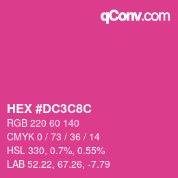 颜色代码: HEX #DC3C8C | qconv.com