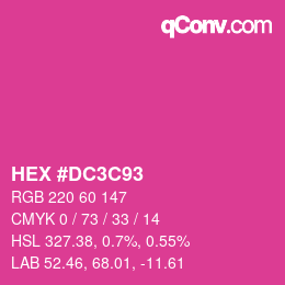Color code: HEX #DC3C93 | qconv.com