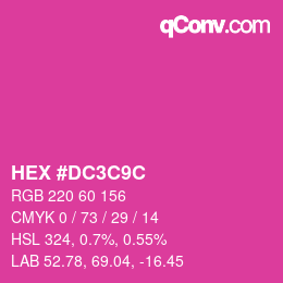 Color code: HEX #DC3C9C | qconv.com