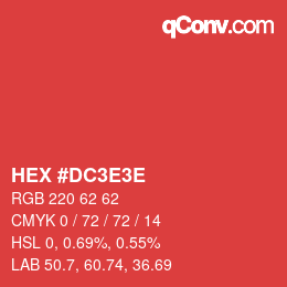 Color code: HEX #DC3E3E | qconv.com
