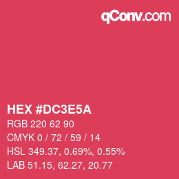 Color code: HEX #DC3E5A | qconv.com