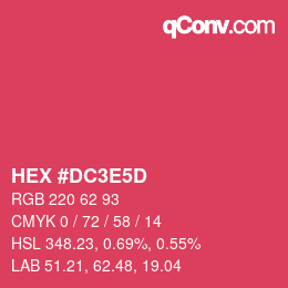 カラーコード: HEX #DC3E5D | qconv.com