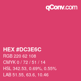 Color code: HEX #DC3E6C | qconv.com
