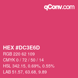 Color code: HEX #DC3E6D | qconv.com