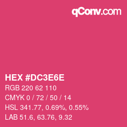 Color code: HEX #DC3E6E | qconv.com