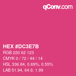 Color code: HEX #DC3E7B | qconv.com
