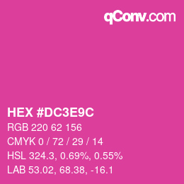 Color code: HEX #DC3E9C | qconv.com