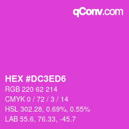 カラーコード: HEX #DC3ED6 | qconv.com