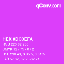 Color code: HEX #DC3EFA | qconv.com