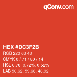 カラーコード: HEX #DC3F2B | qconv.com