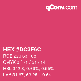 Code couleur: HEX #DC3F6C | qconv.com