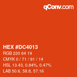 Color code: HEX #DC4013 | qconv.com