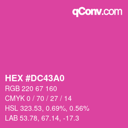 カラーコード: HEX #DC43A0 | qconv.com