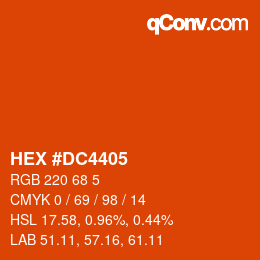 Color code: HEX #DC4405 | qconv.com