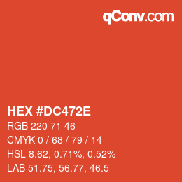 Farbcode: HEX #DC472E | qconv.com