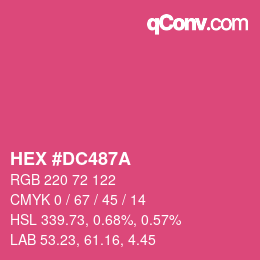 颜色代码: HEX #DC487A | qconv.com