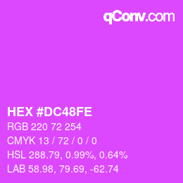 Color code: HEX #DC48FE | qconv.com