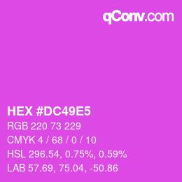 Color code: HEX #DC49E5 | qconv.com