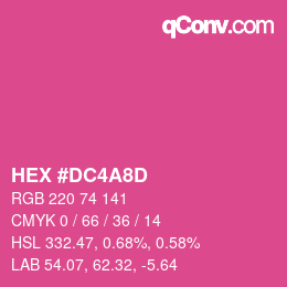 カラーコード: HEX #DC4A8D | qconv.com